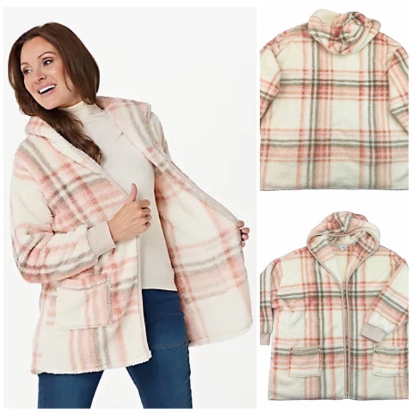 koolaburra by ugg cozy shaggy plush cardigan with rib detail